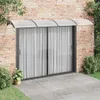 vidaXL Tettoia per porta nera 400x100 cm in policarbonato Anteprima dell’immagine prodotto 2