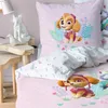 A close-up view of bedding with Paw Patrol characters. Produktbild-Vorschau