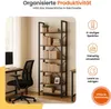 Goliving Bücherregal – 66 x 30 x 186 cm – 6 Ebenen – Produktbild-Vorschau 5