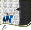 A person spray painting a textured wall panel from white to black. Podgląd zdjęcia produktu