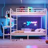 Etagenbett mit RGB LED-Lichterkette, Steckdose, USB, Produktbild-Vorschau 2