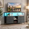 Mobile TV INONEFT con 4 cassetti in tessuto e illuminazione Anteprima dell’immagine prodotto 1