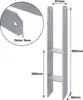 A diagram of a metal H-anker post anchor with dimensions. Náhled obrázku produktu