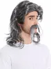 WIG ME UP Perücke Bart Gallier Germane Grau Produktbild-Vorschau 2