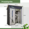 GIHAUVIA Metall Gerätehaus anthrazit 140x72,4x182 cm (B x T Produktbild-Vorschau 7