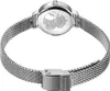 The back of a silver Bering watch with a mesh band is shown against a white background. The watch face has a world map engraving. Podgląd zdjęcia produktu