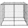 vidaXL Outdoor-Hundezwinger Stahl mit Überdachung 4,84 m² Produktbild-Vorschau 2