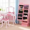 COSTWAY Kinderkast voor sieraden met verlichting, 2-in-1 Productafbeelding-voorbeeld 2