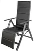 A black reclining garden chair with an aluminum frame, shown against a white background. Produktbild-Vorschau