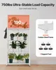A white shelving unit filled with plants, with text overlays highlighting load capacity and material. Anteprima dell’immagine prodotto