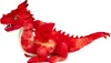 A red plush dragon toy is shown lying down on a white background. Podgląd zdjęcia produktu