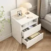 Table de chevet blanche avec 2 tiroirs loft pour chambre à Voir les images du produit 8