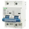 A white and blue two-pole circuit breaker with labels and symbols. Produktbild-Vorschau