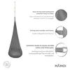 A hanging chair with descriptive text and close-up images of its features. Anteprima dell’immagine prodotto