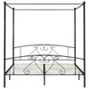 A black metal canopy bed frame is shown against a white background. Náhled obrázku produktu