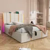 A bedroom scene featuring a bed with storage and LED lighting. Anteprima dell’immagine prodotto