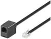 A black RJ-12 cable with a connector on each end, shown against a white background. Náhled obrázku produktu