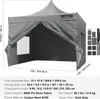 A gray pop-up canopy tent is shown from the front with its sides open. Podgląd zdjęcia produktu