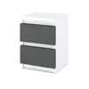 STIV Möbel | Table de chevet Blanc Mat/Gris Mat 30x30x40 cm Voir les images du produit 1