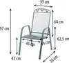 A diagram showing the dimensions of a garden chair. Produktbild-Vorschau