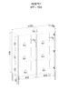 Vitrine SENTO WT104 Standvitrine Vitrinenschrank Kaschmir / Produktbild-Vorschau 6