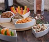 Plateau de service en porcelaine & bambou Voir les images du produit 4