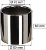A silver cylindrical pot with dimensions indicated by measurement lines and text. Anteprima dell’immagine prodotto
