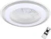 Stropní ventilátor kulatý Ø60cm stříbrný/bílý LED 48W Náhled obrázku produktu 1