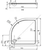 TECMI Gussmarmor-Duschwanne, Viertelkreis 90x90x3cm, R55 Produktbild-Vorschau 6