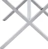 Close-up of the metallic X-shaped base of a stool or table. Produktbild-Vorschau