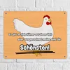 Metallschild XL in 21x28 cm Schönste Hühner der Welt mit Produktbild-Vorschau 2