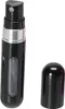 A black perfume atomizer with a silver band and a detached black cap, shown against a white background. Náhled obrázku produktu
