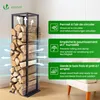 VOUNOT® Métal Étagère à bois de cheminée 33 x 33 x 112 cm, Voir les images du produit 5