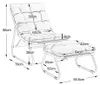 Outdoor Lounge Sessel mit Hocker, gepolstert, Stahlgestell, Produktbild-Vorschau 12