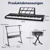 COSTWAY 61-toetsen keyboard piano set met standaard, krukje Productafbeelding-voorbeeld 2