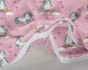 A close-up view of a pink duvet cover with a unicorn pattern, showing the closure mechanism. Náhľad obrázku produktu