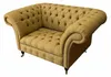 Chesterfield Sessel Design Polster Sofa Couch Braun Textil Produktbild-Vorschau 5
