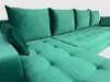 A close-up view of a green sectional sofa. Náhled obrázku produktu