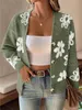 ASKSA Cardigan Femme Col V Manches Longues Motif Fleurs Voir les images du produit 4