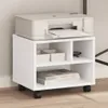 vidaXL Stojak na drukarkę z kółkami Biały 41x32x34,5 cm Podgląd zdjęcia produktu 2