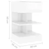 vidaXL Noční stolky 2 ks. Bílý vysoký lesk 40x35x65 cm Náhled obrázku produktu 7
