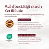 Marketing image with text and logos about product certifications and quality. Produktbild-Vorschau
