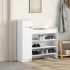 vidaXL Botník biely 100,5x28x100 cm materiál na báze dreva Náhľad obrázku produktu 3