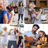 Collage of four scenes showing people using karaoke microphones and playing musical instruments. Produktbild-Vorschau