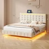 Letto imbottito ProximaX 160x200 cm in beige, letto sospeso Anteprima dell’immagine prodotto 2