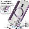 A phone case is shown on a cracked surface, with text highlighting its shockproof features. Produktbild-Vorschau
