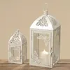 Laterne Windlicht Weiß Eisen Metall  Schmetterling Shabby Produktbild-Vorschau 1