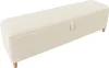 A cream-colored storage bench is shown from a slightly elevated side angle against a white background. Anteprima dell’immagine prodotto