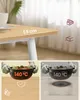 A collage showing a table's edge and a bowl being held, demonstrating heat resistance. Produktbild-Vorschau