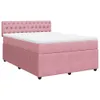 Schlichtes Boxspringbett mit Matratze Rosa 140x190 cm Samt Produktbild-Vorschau 2